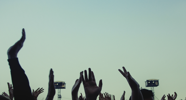 People enjoying at a festival